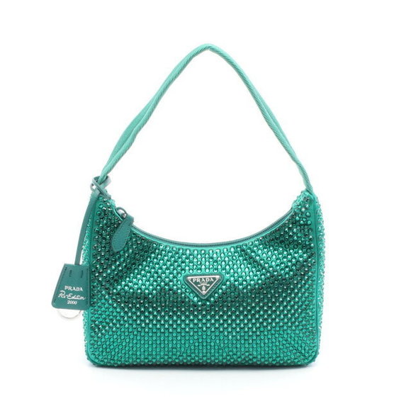 Prada Handbag Rhinestone Green - Picture 1 of 5
